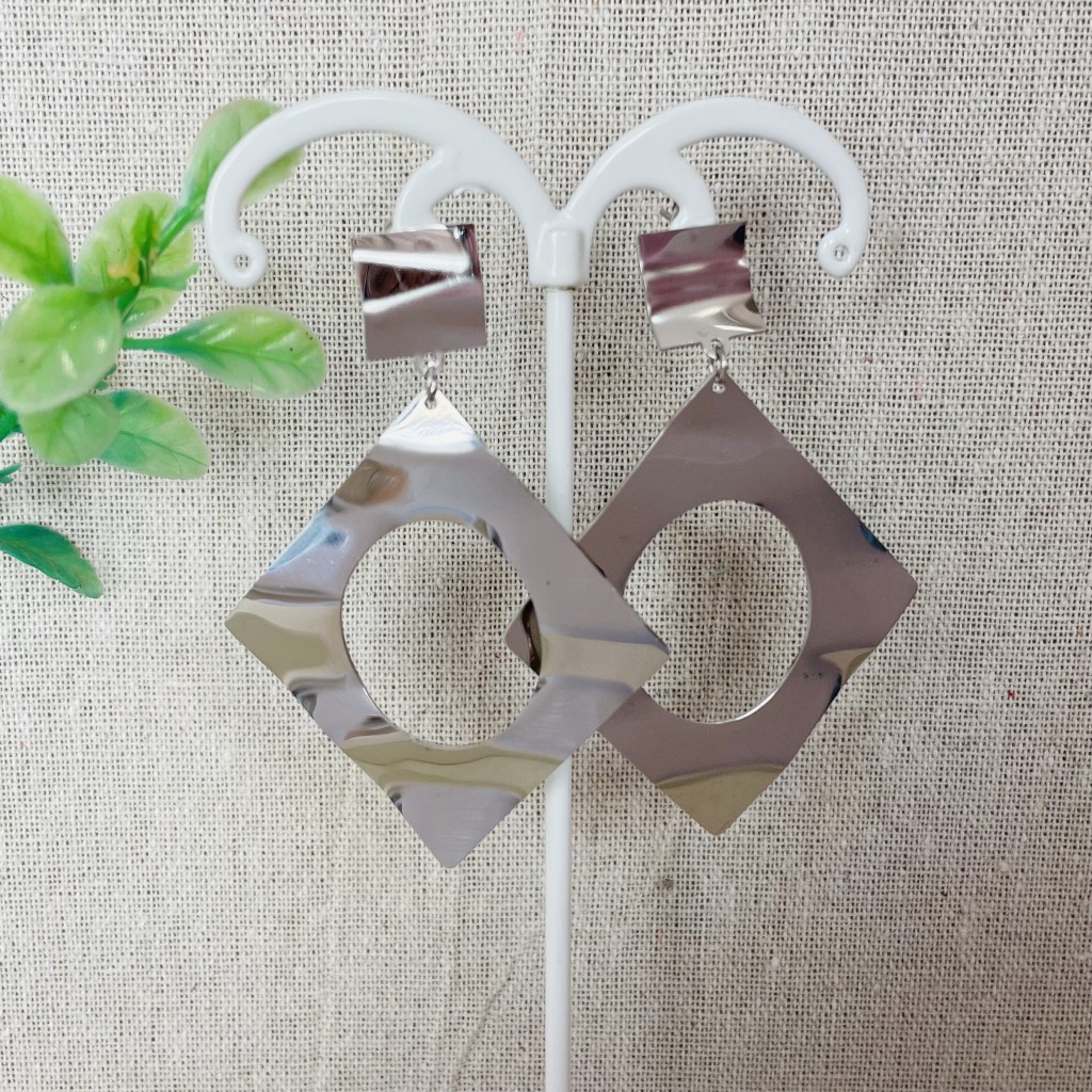Long stainless steel earrings