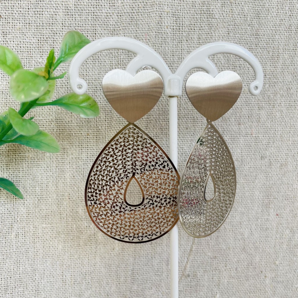 Long stainless steel earrings