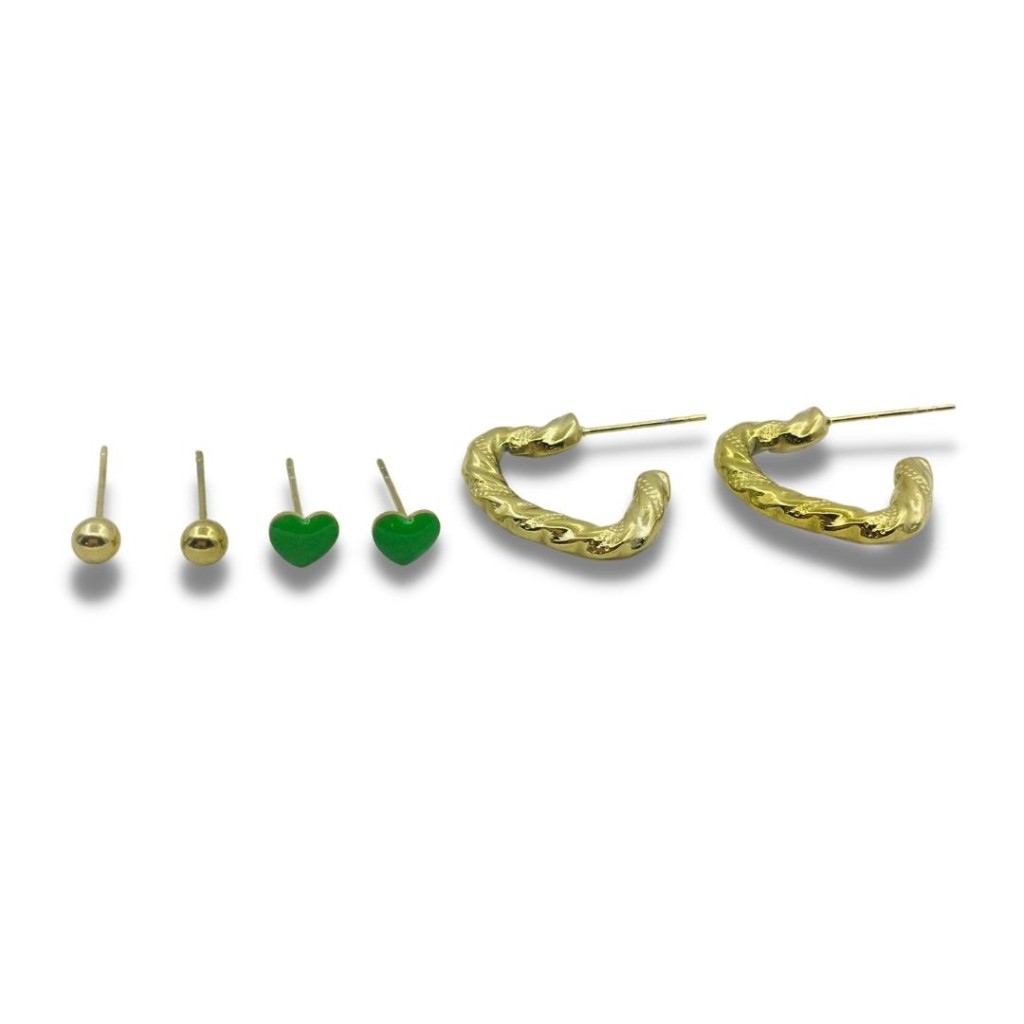Set of 3 Earrings S.Steel