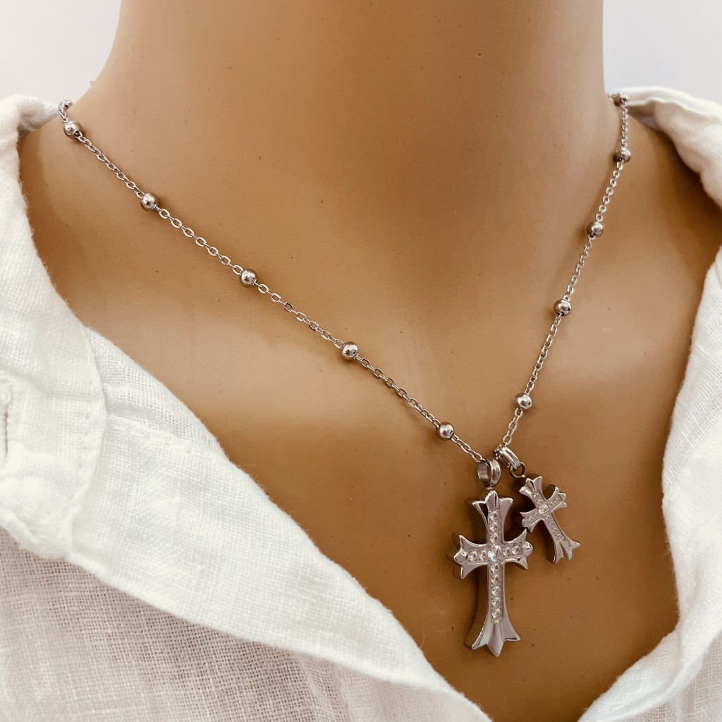 Stainless steel long necklace