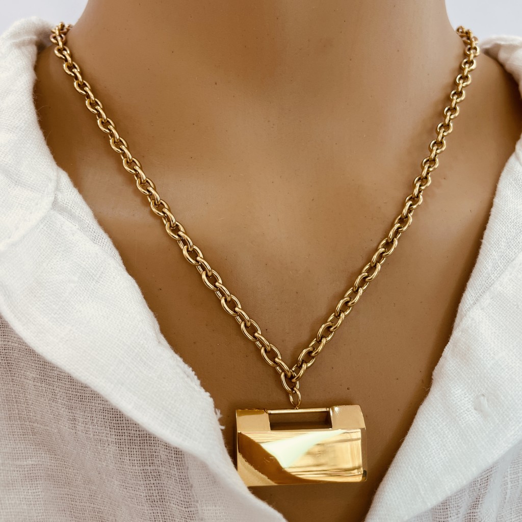 Stainless steel long necklace