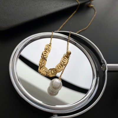 Stainless steel pearl necklace