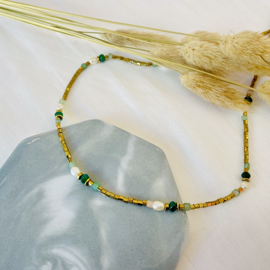 Stainless steel pearl necklace