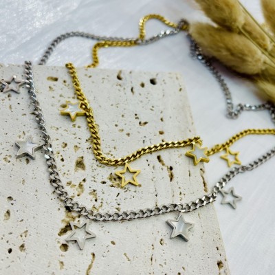 Stainless steel pearl necklace