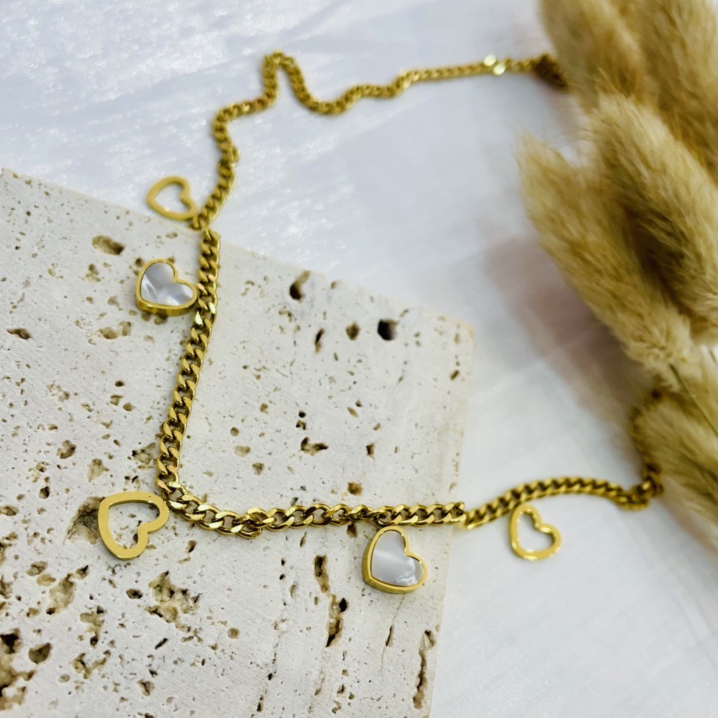 Stainless steel pearl necklace