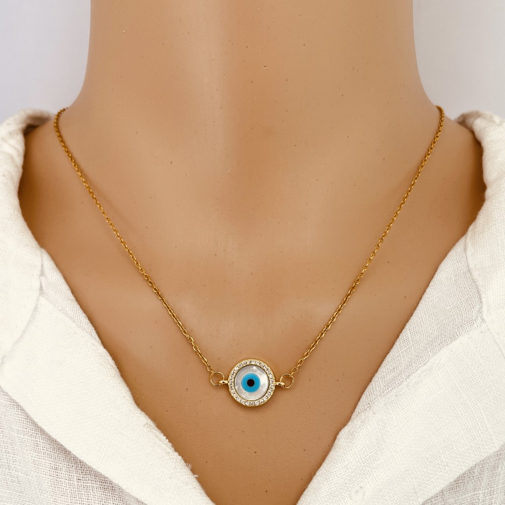 Stainless steel pearl necklace