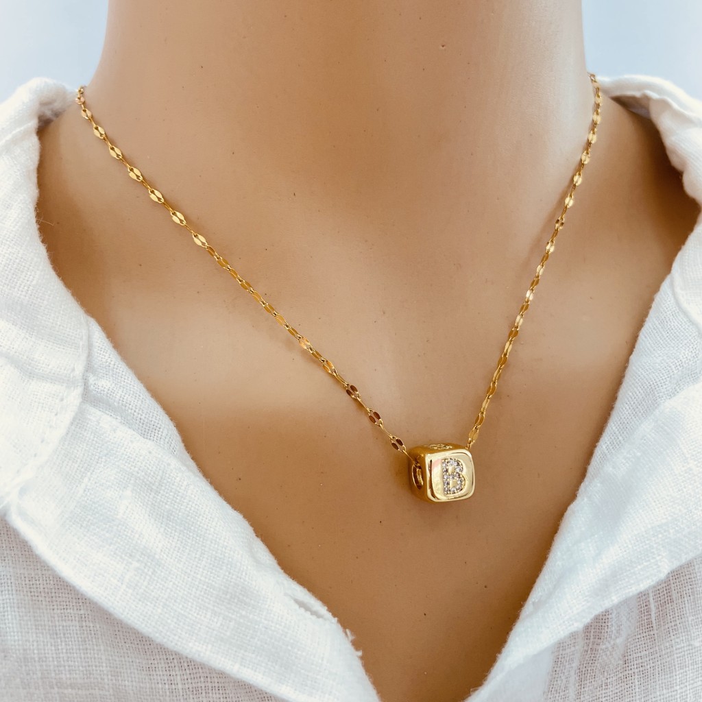 Necklace A-Z stainless steel