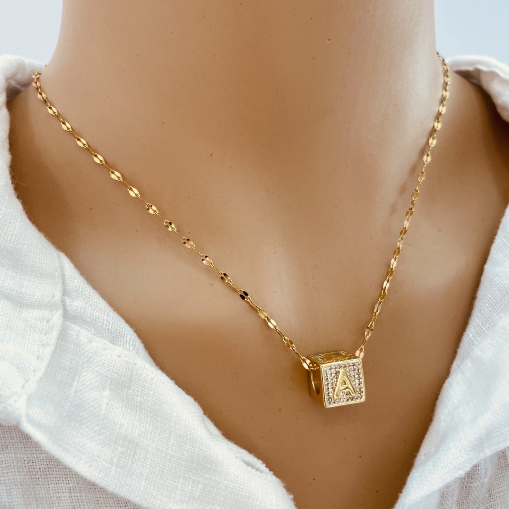 Necklace A-Z stainless steel