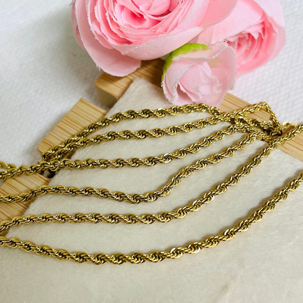 Necklace stainless steel 2mm 6pcs