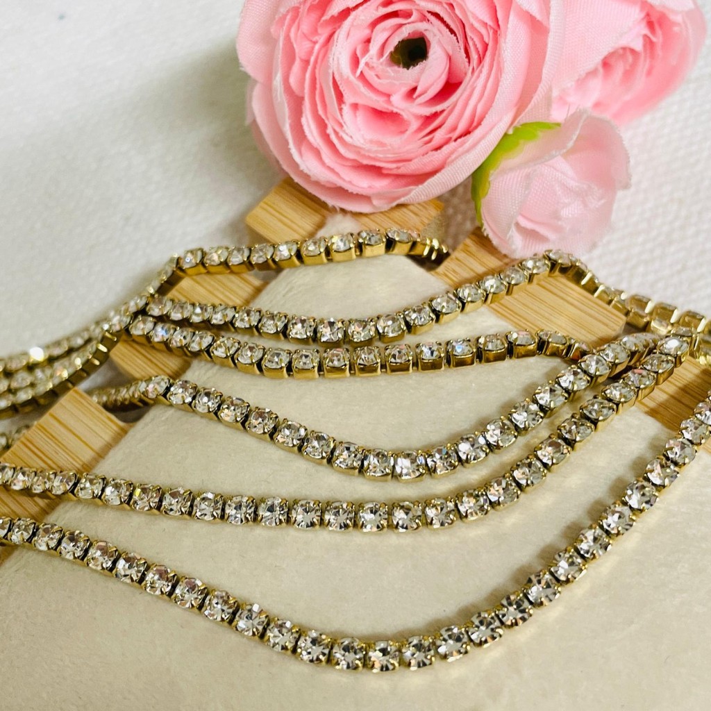 Necklace stainless steel 3mm 6pcs