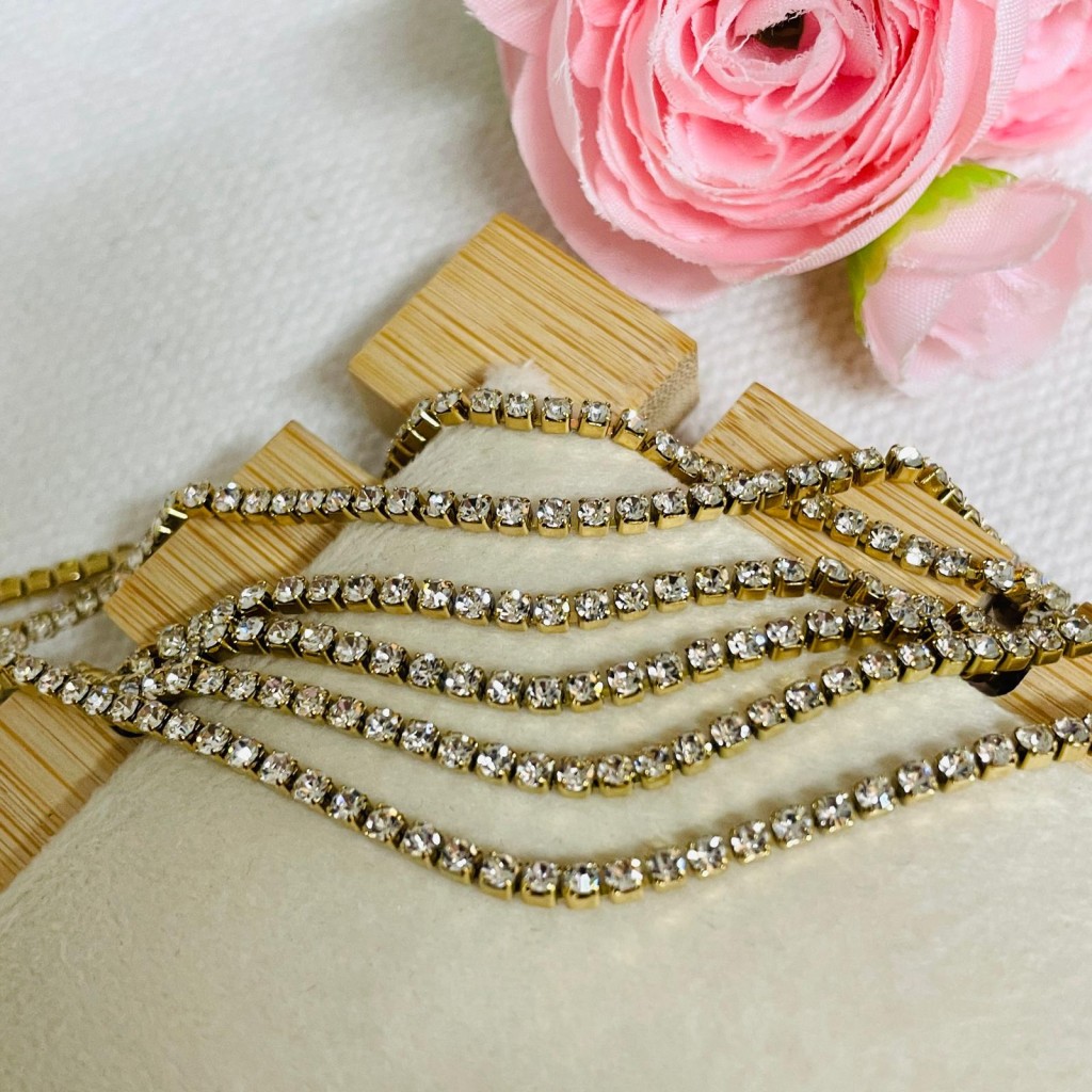 Necklace stainless steel 2mm 6pcs