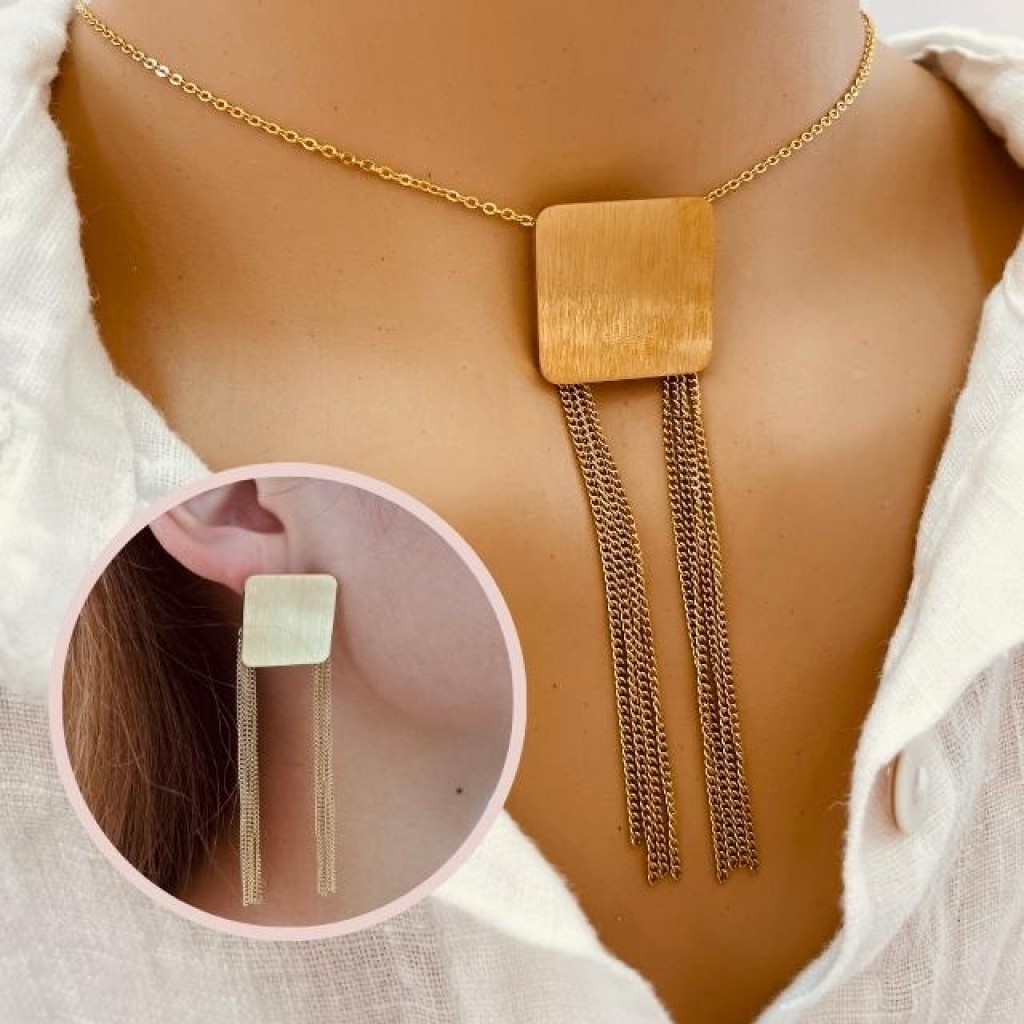 Necklace+Earrings stainless steel