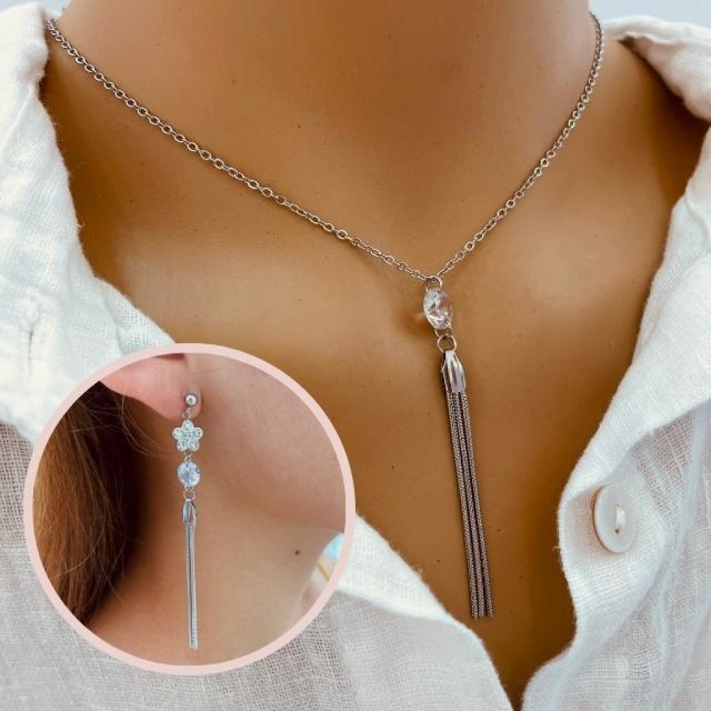 Necklace+Earrings stainless steel