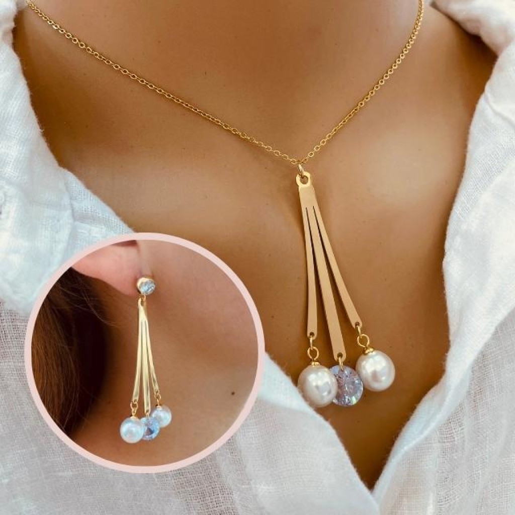 Necklace+Earrings stainless steel