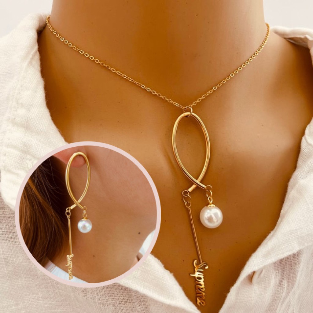 Necklace+Earrings Stainless Steel