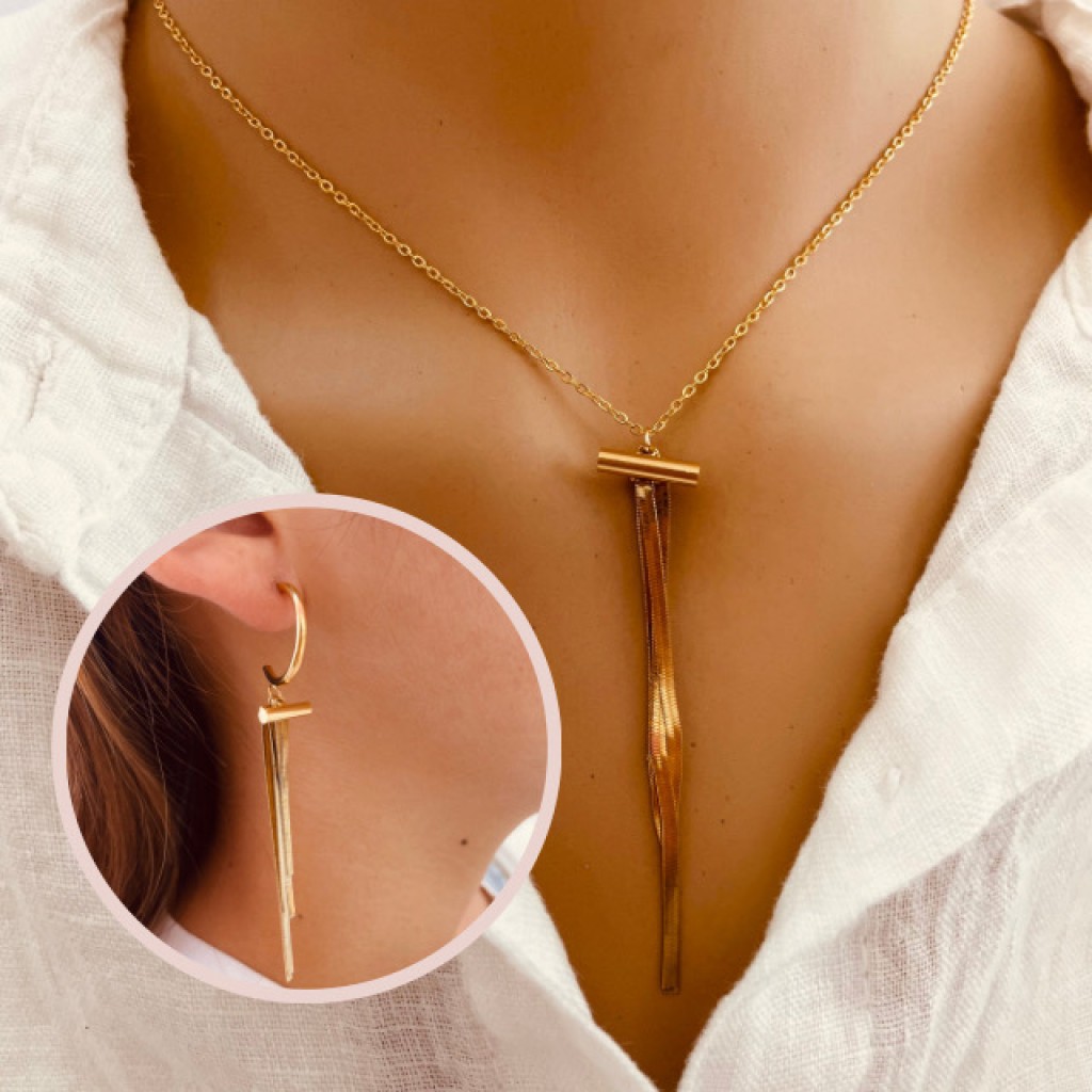 Necklace+Earrings Stainless Steel