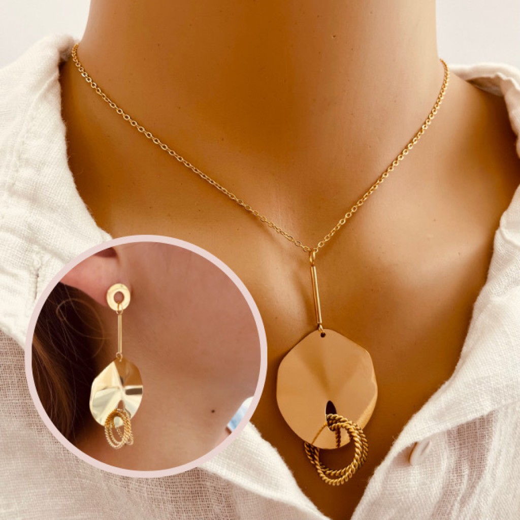 Necklace+Earrings Stainless Steel