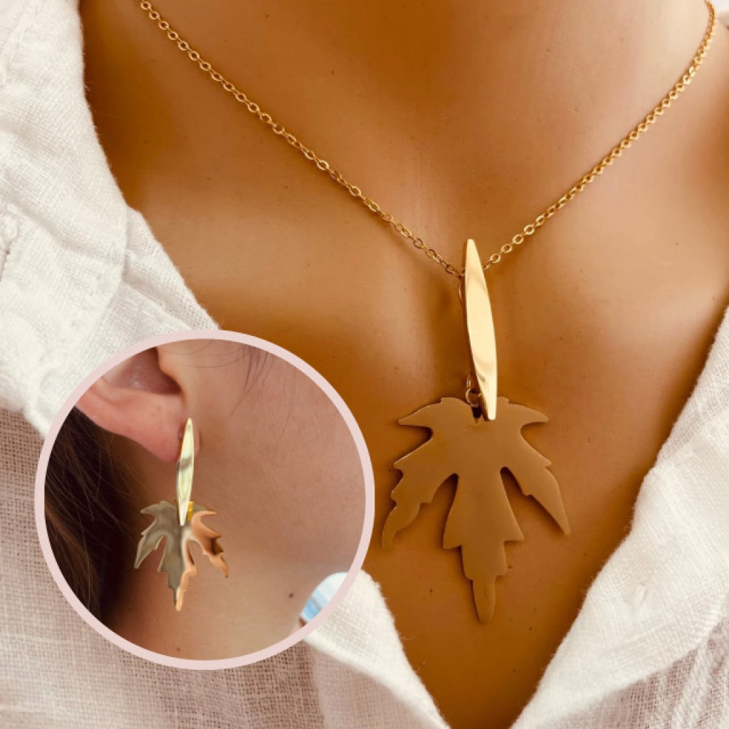 Necklace+Earrings Stainless Steel