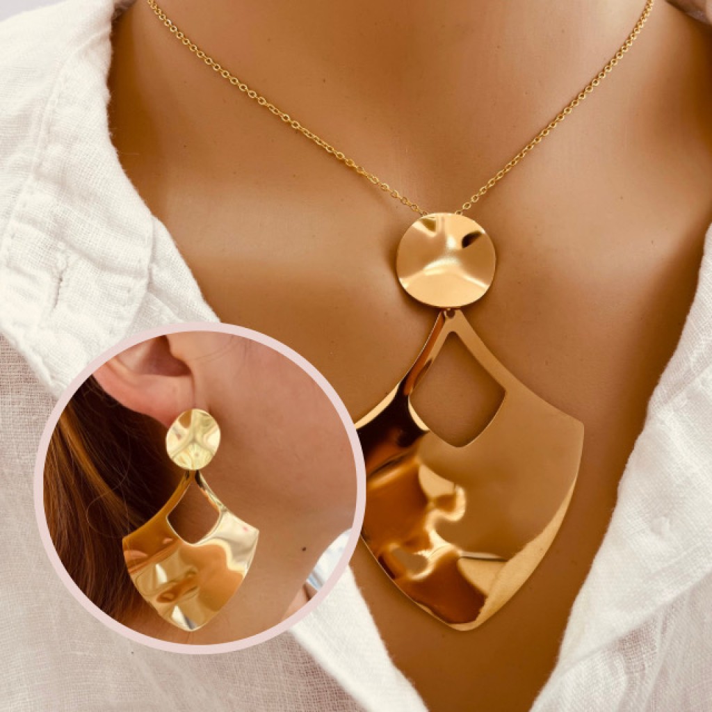 Necklace+Earrings Stainless Steel