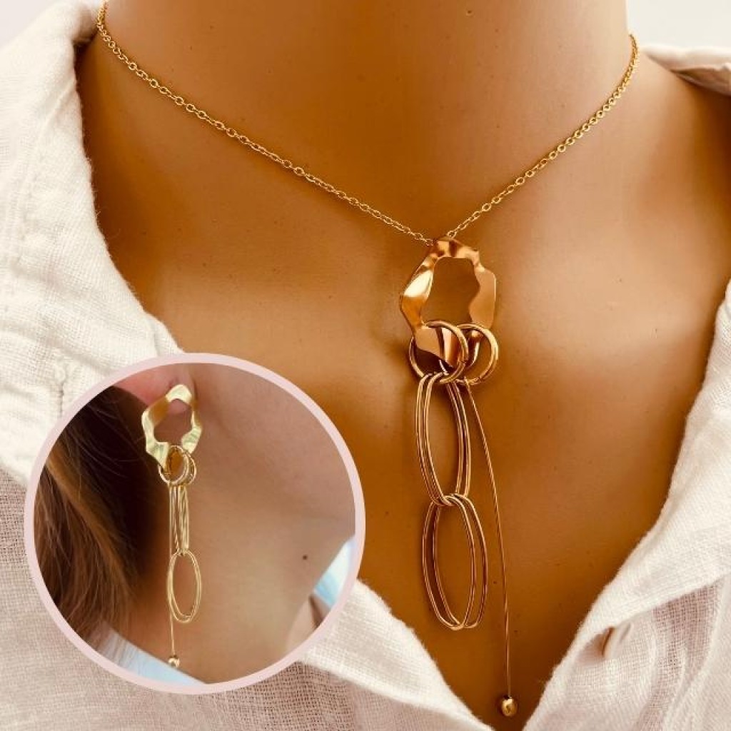 Necklace+Earrings Stainless Steel
