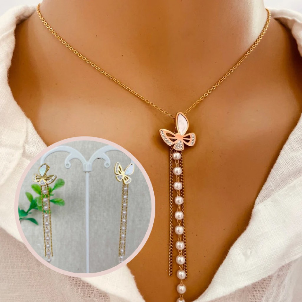 Necklace+Earrings Stainless Steel