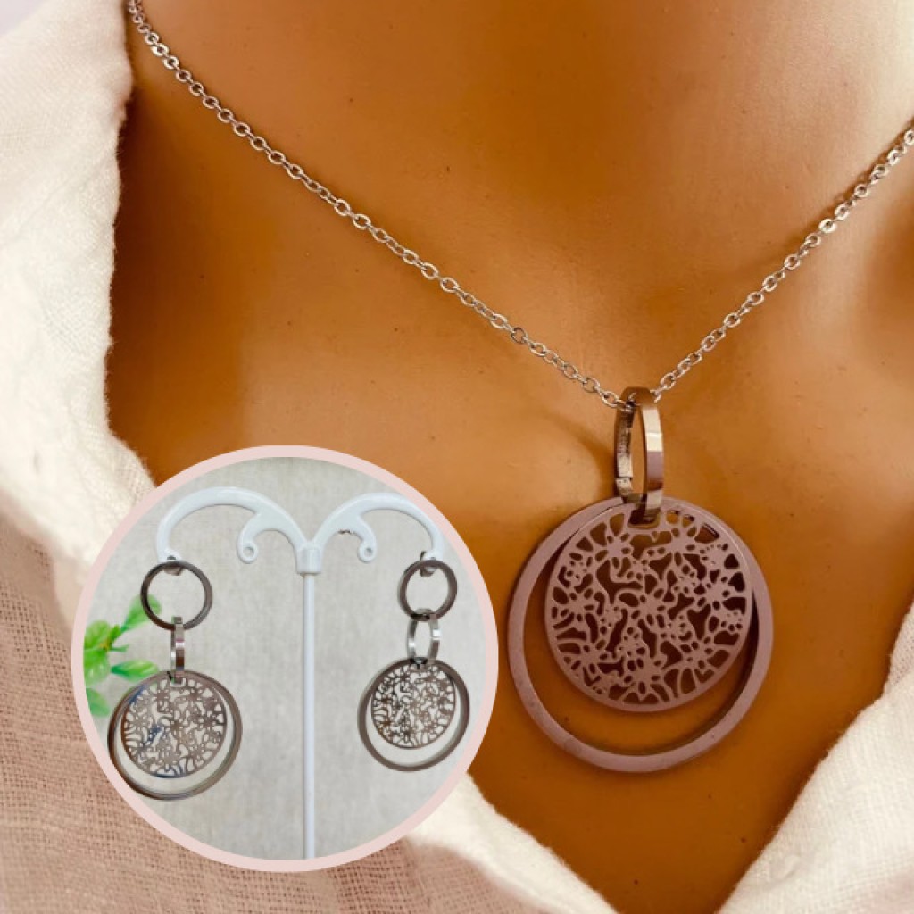 Necklace+Earrings Stainless Steel
